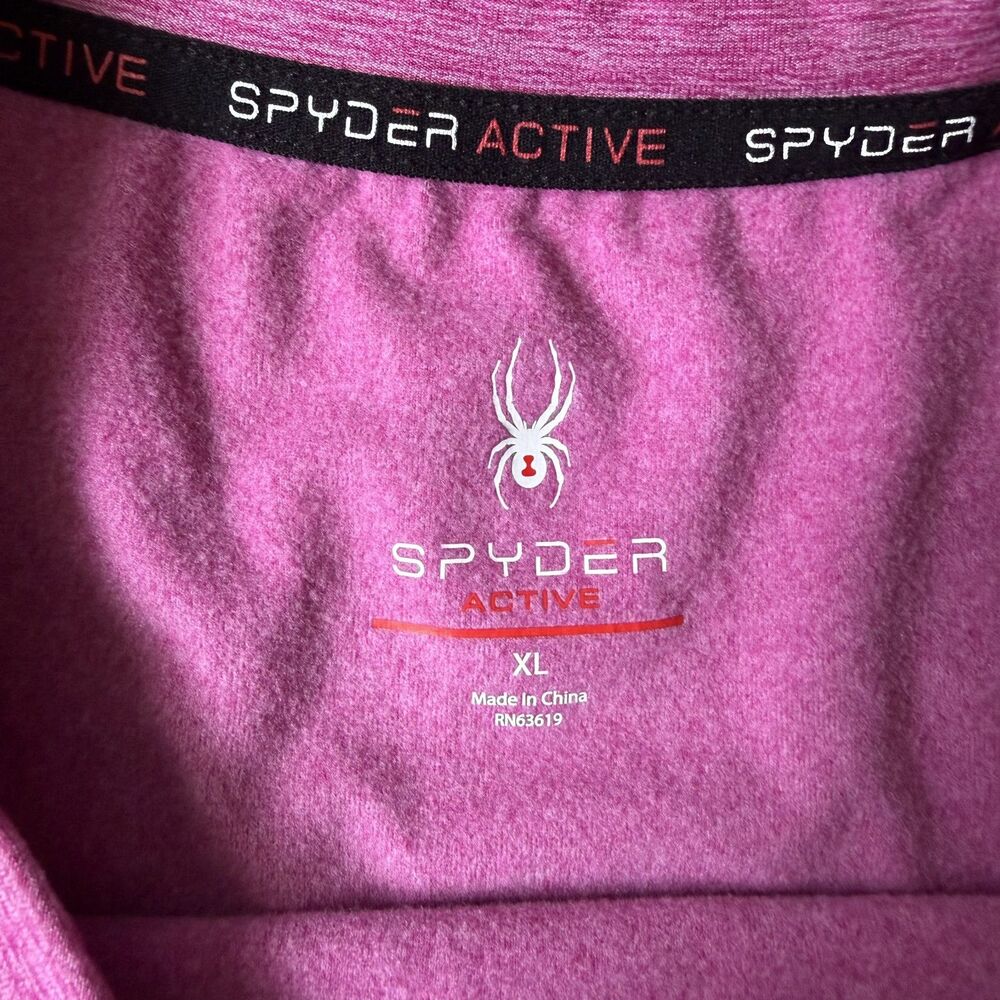 Spyder Active Women’s Pink Heathered Long Sleeve Workout Top Thumbholes Size XL - Picture 4 of 5